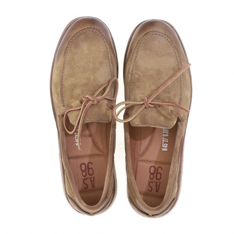 Light Brown A.S.98 Aldous Men's flat shoes | IL-CJTK10794