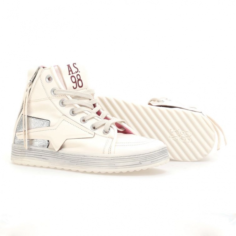 White A.S.98 Aileen Women's Sneakers | IL-WODB65417