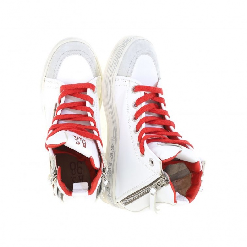 White / Red A.S.98 Aileen Women's Sneakers | IL-WAOD39710