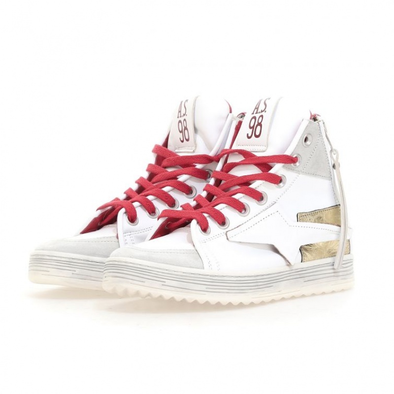 White / Red A.S.98 Aileen Women's Sneakers | IL-WAOD39710