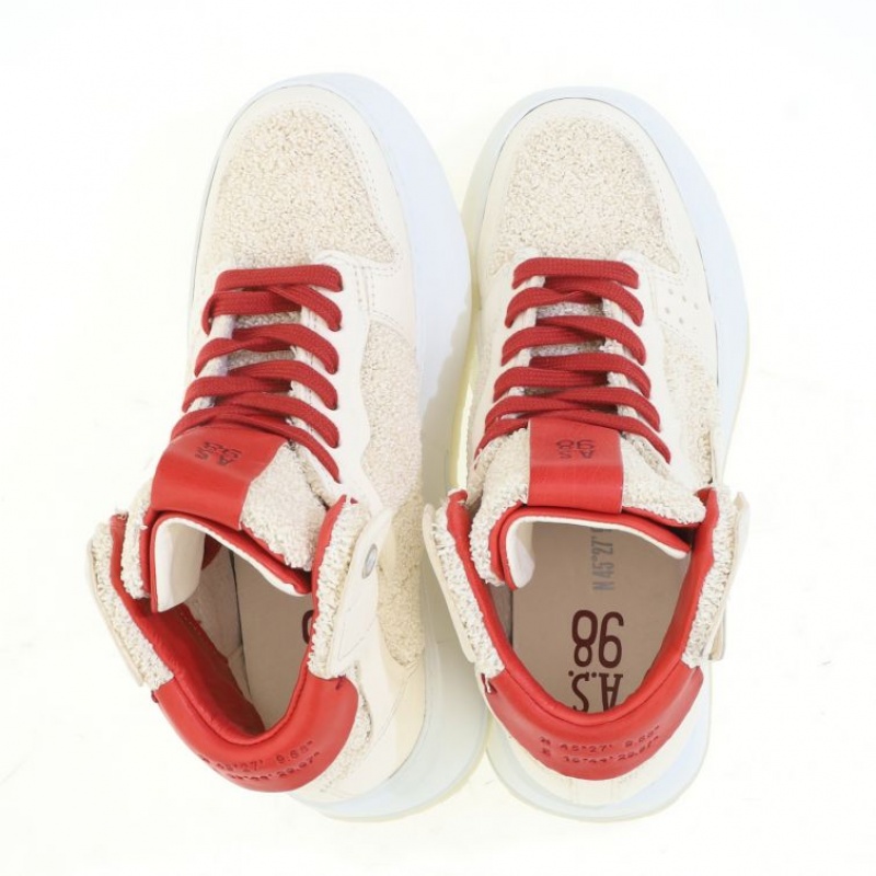 White / Red A.S.98 Hammond Women's Sneakers | IL-FAPQ27398