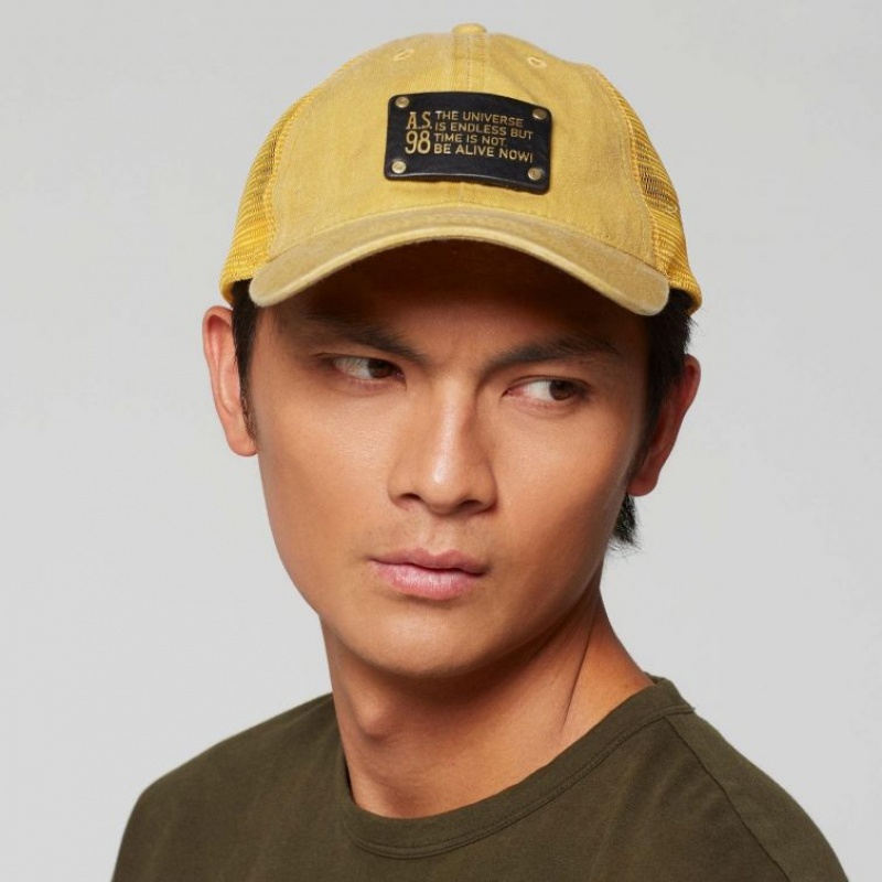 Yellow A.S.98 Alizee Men's hats | IL-TLCA08174